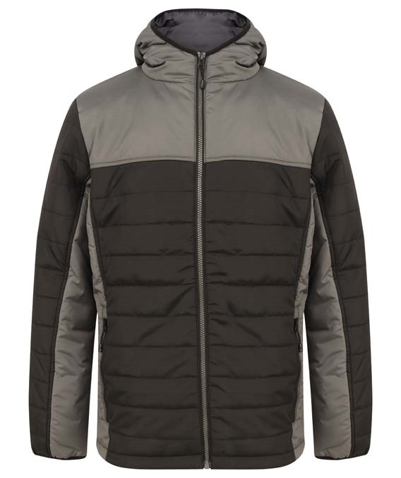 Hooded contrast padded jacket