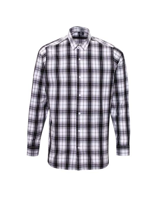 Ginmill check cotton long sleeve shirt