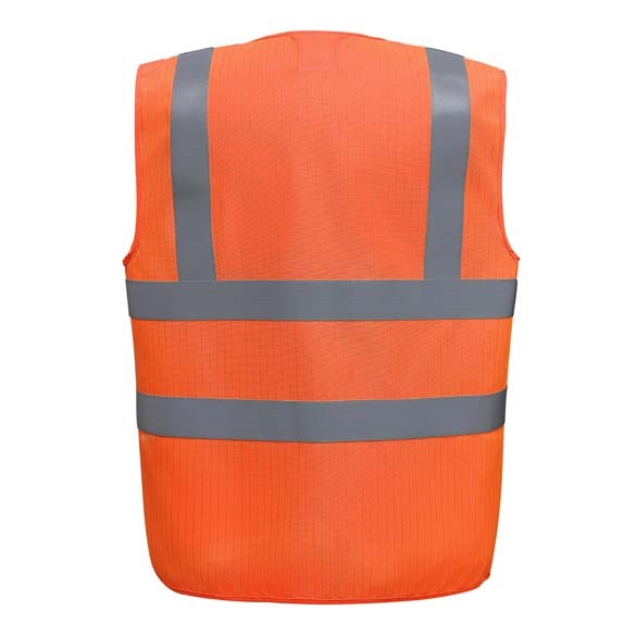 Hi-vis flame-retardant anti-static waistcoat (HVW100ASFR)